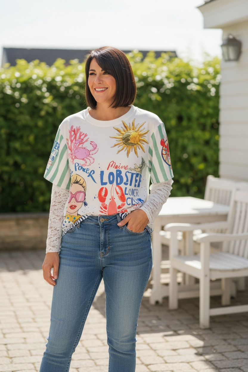 Italian Lace Sleeves Blouse