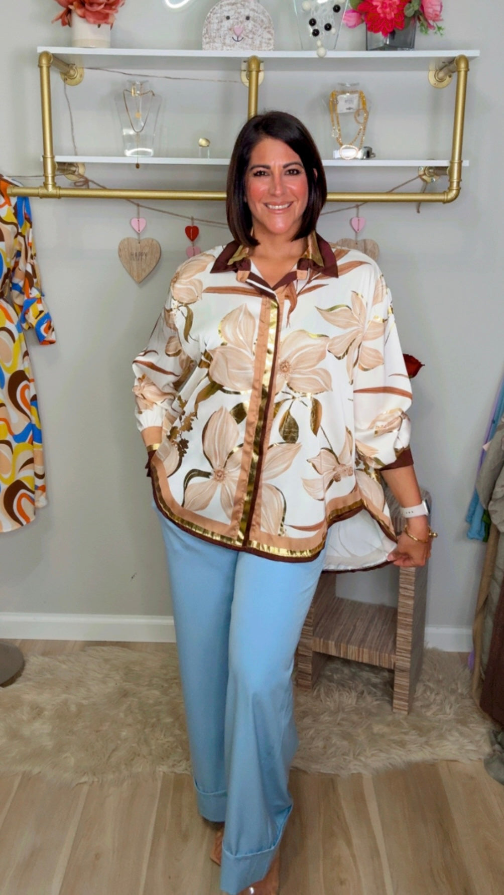 Italian Flower Stamped Tunic