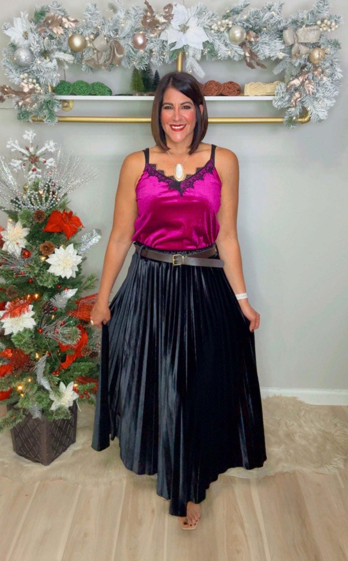 Italian Pleatted Velvet Skirt