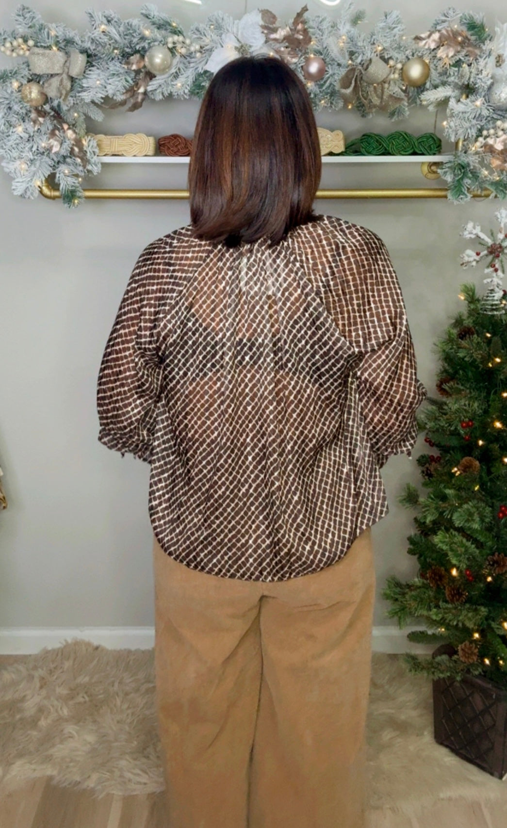 Italian Stretchy Neck Blouse