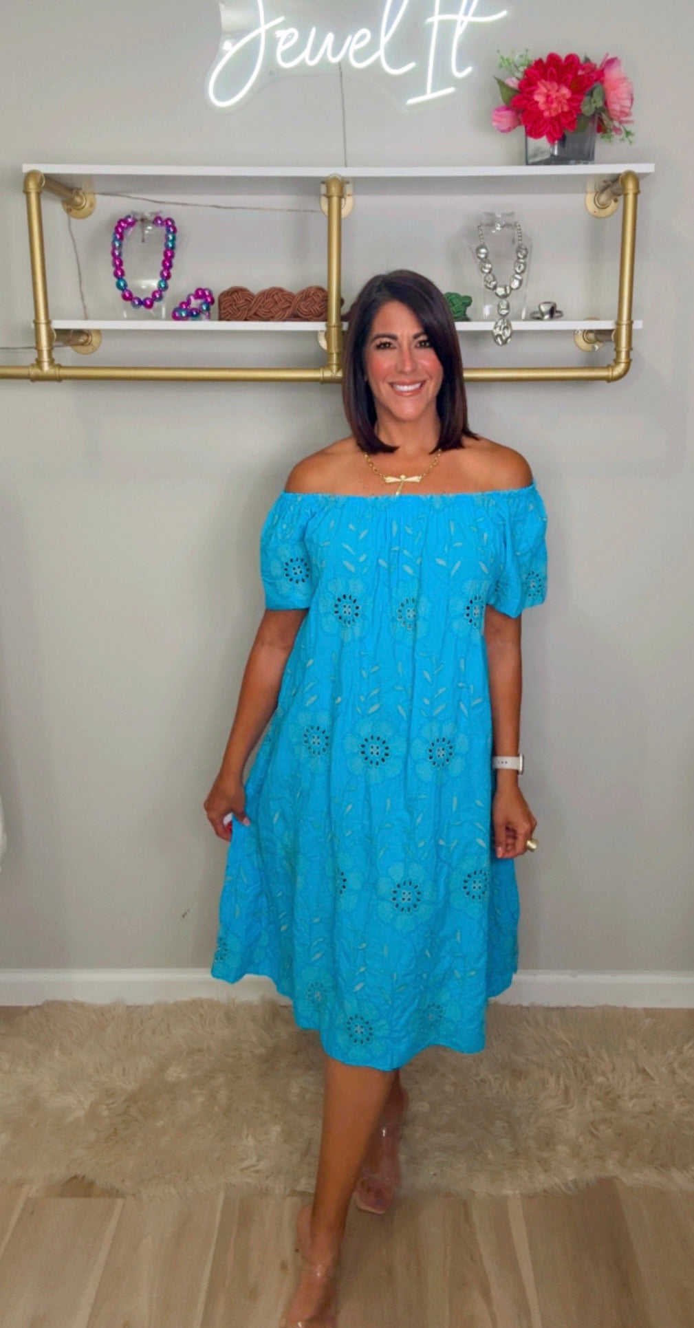 Italian Embroidered/Eyelet Midi