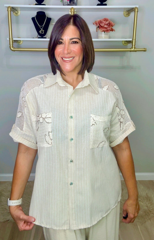 Italian Pinned Stripes Blouse