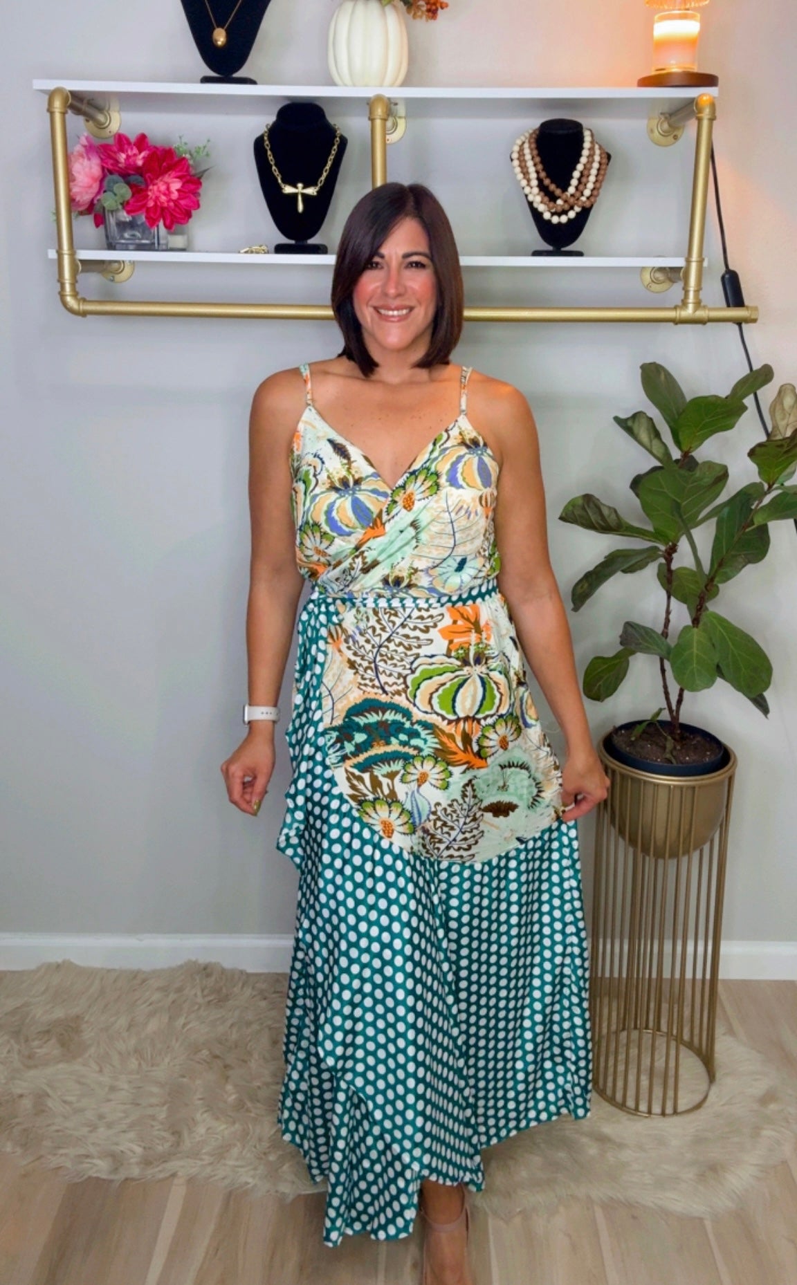 Wrap Around Stamped Dress