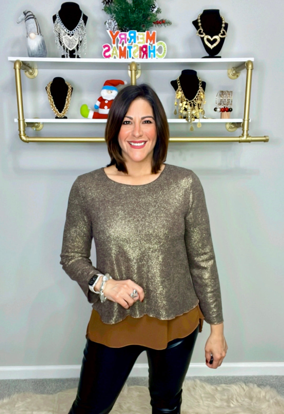 Italian Metallic Blouse