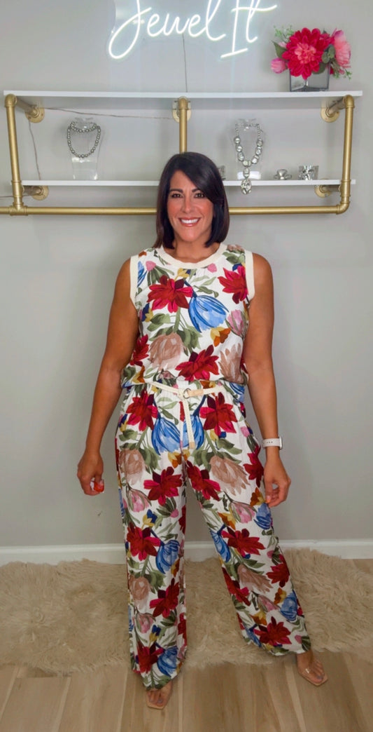 Italian Stamped Pant Set
