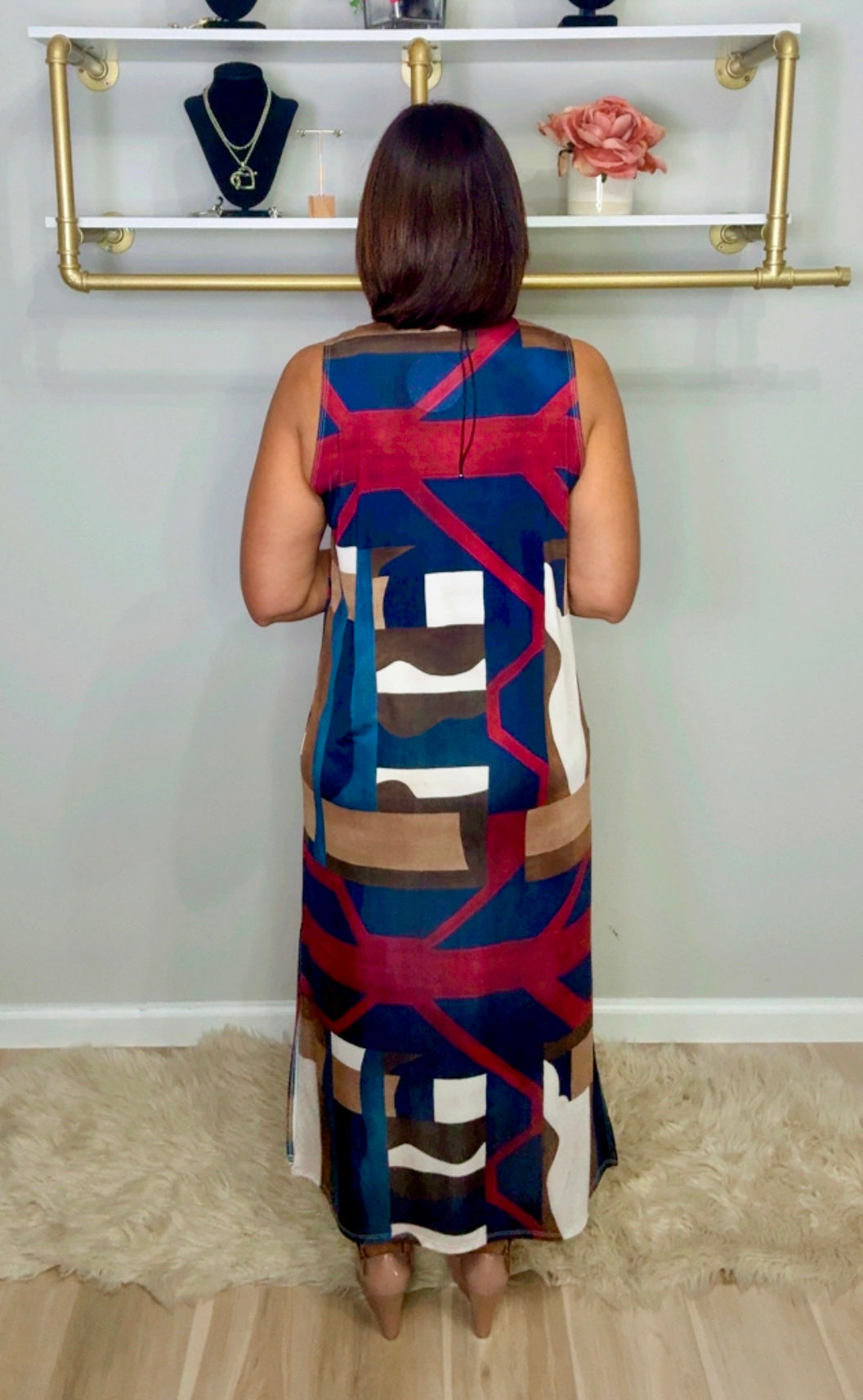 Italian Abstract Stamped Dress