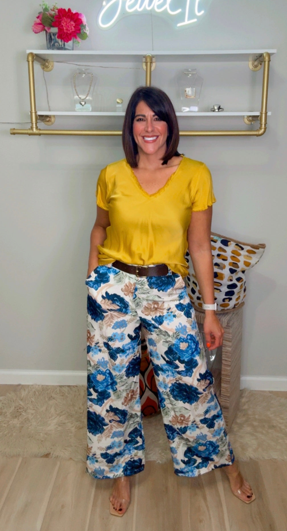 Italian Flower Stamped trouser