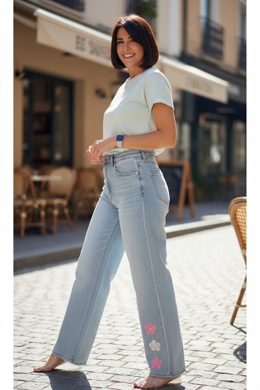 Italian 3 Flower Jean