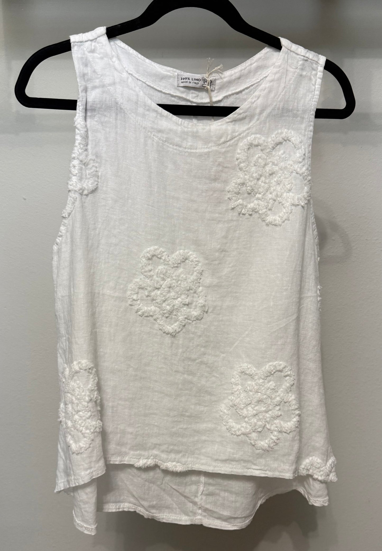 Italian Linen Flower Distressed blouse