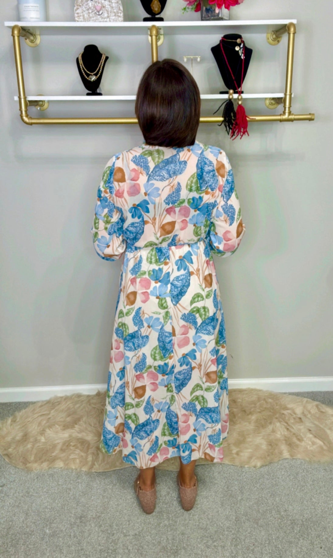 Italian Floral Stamped Dress