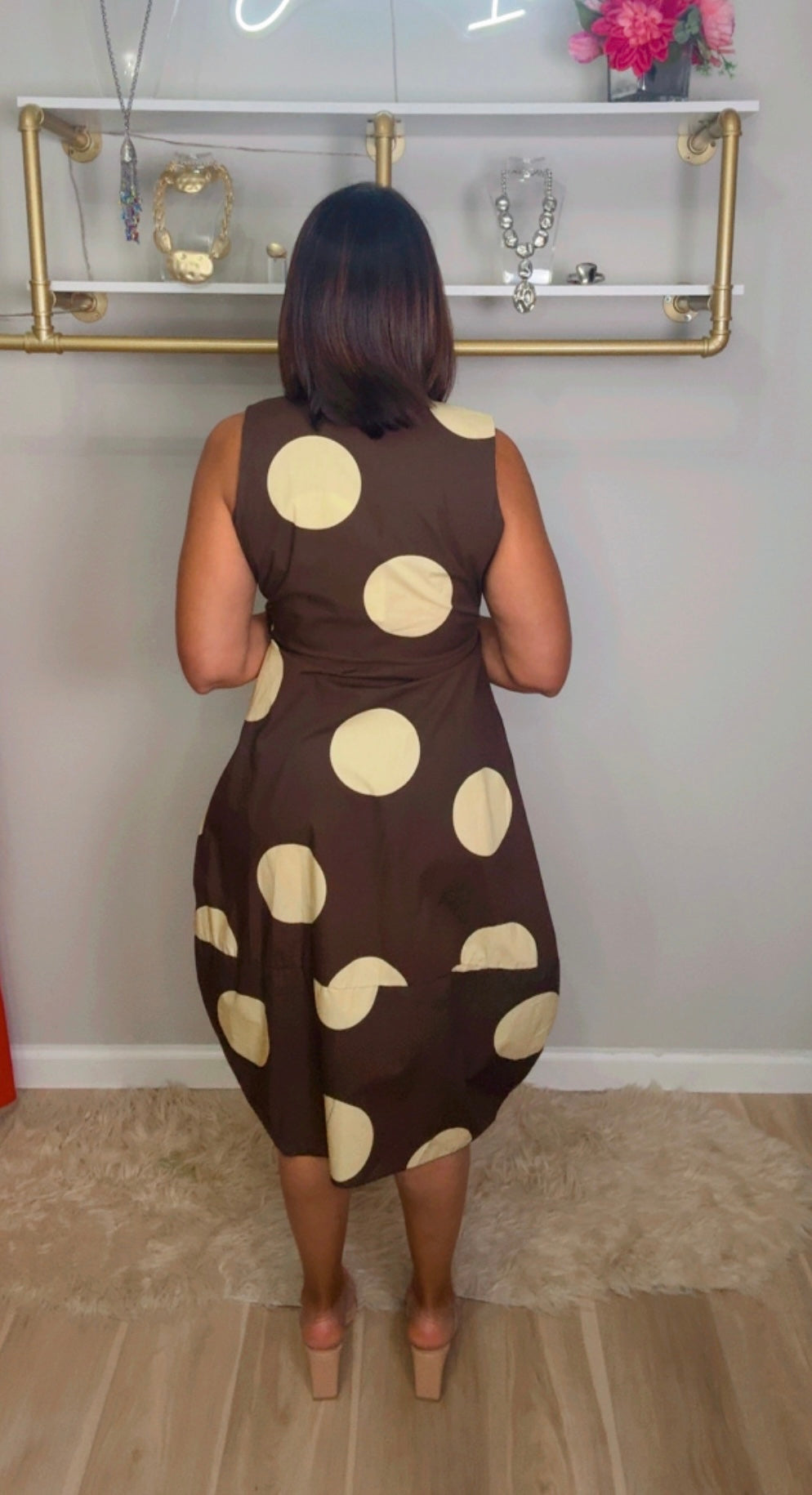 Italian Wrap Around Polka Dots Midi