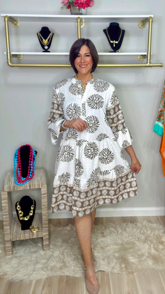 Italian Stamped Short Dress