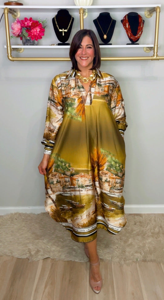 Italian City Stamped Bluson