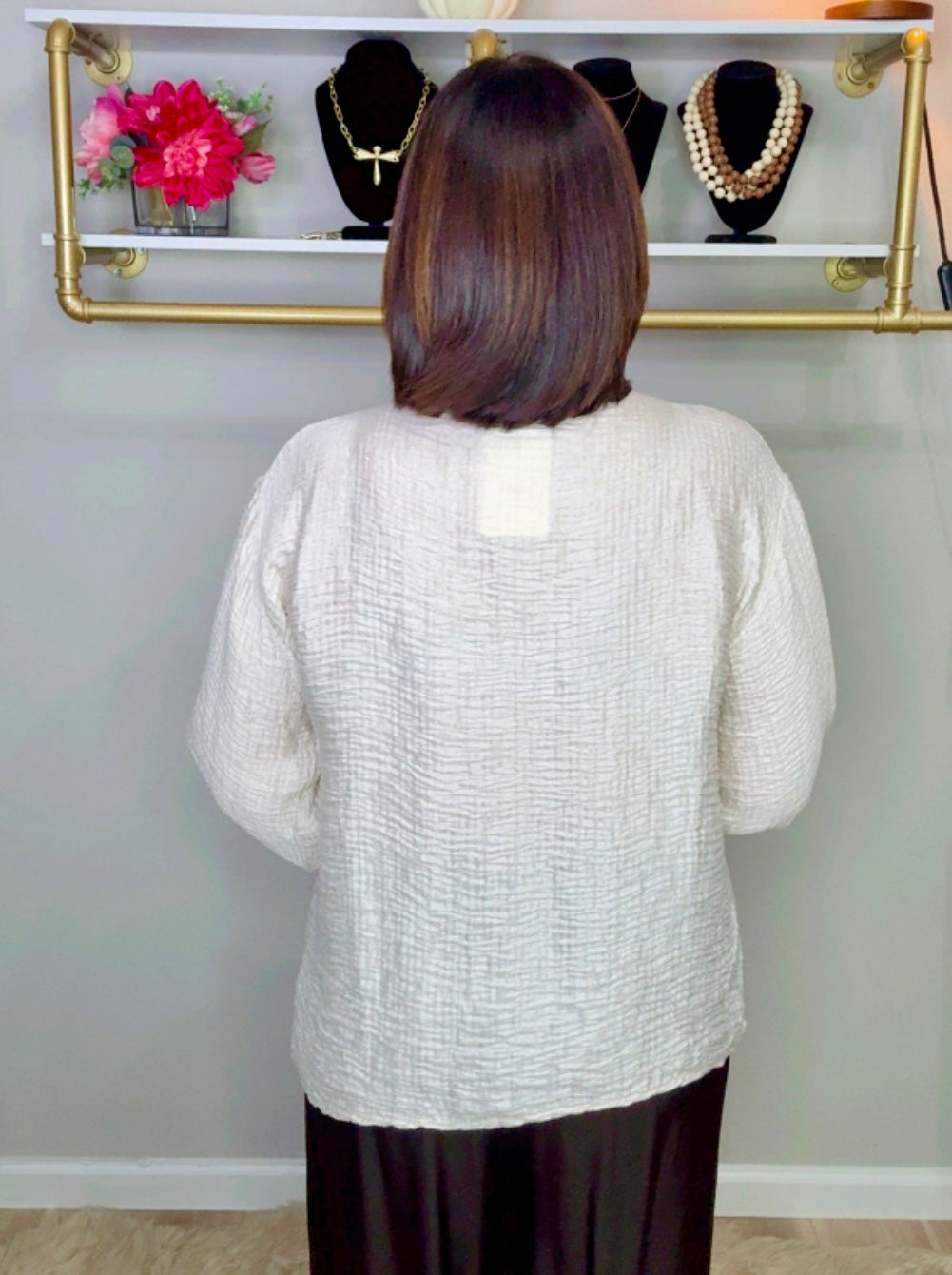 Italian Tencel V Neck Blouse