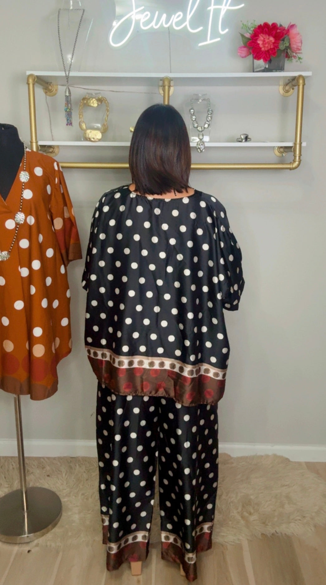 Italian Polka Dots Tunic Pant Set