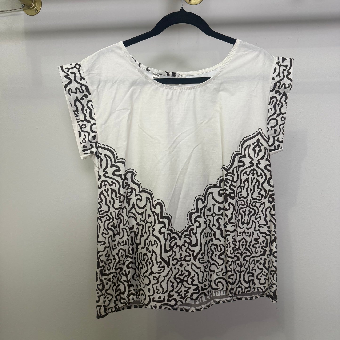Italian Cotton Stamped Blouse.