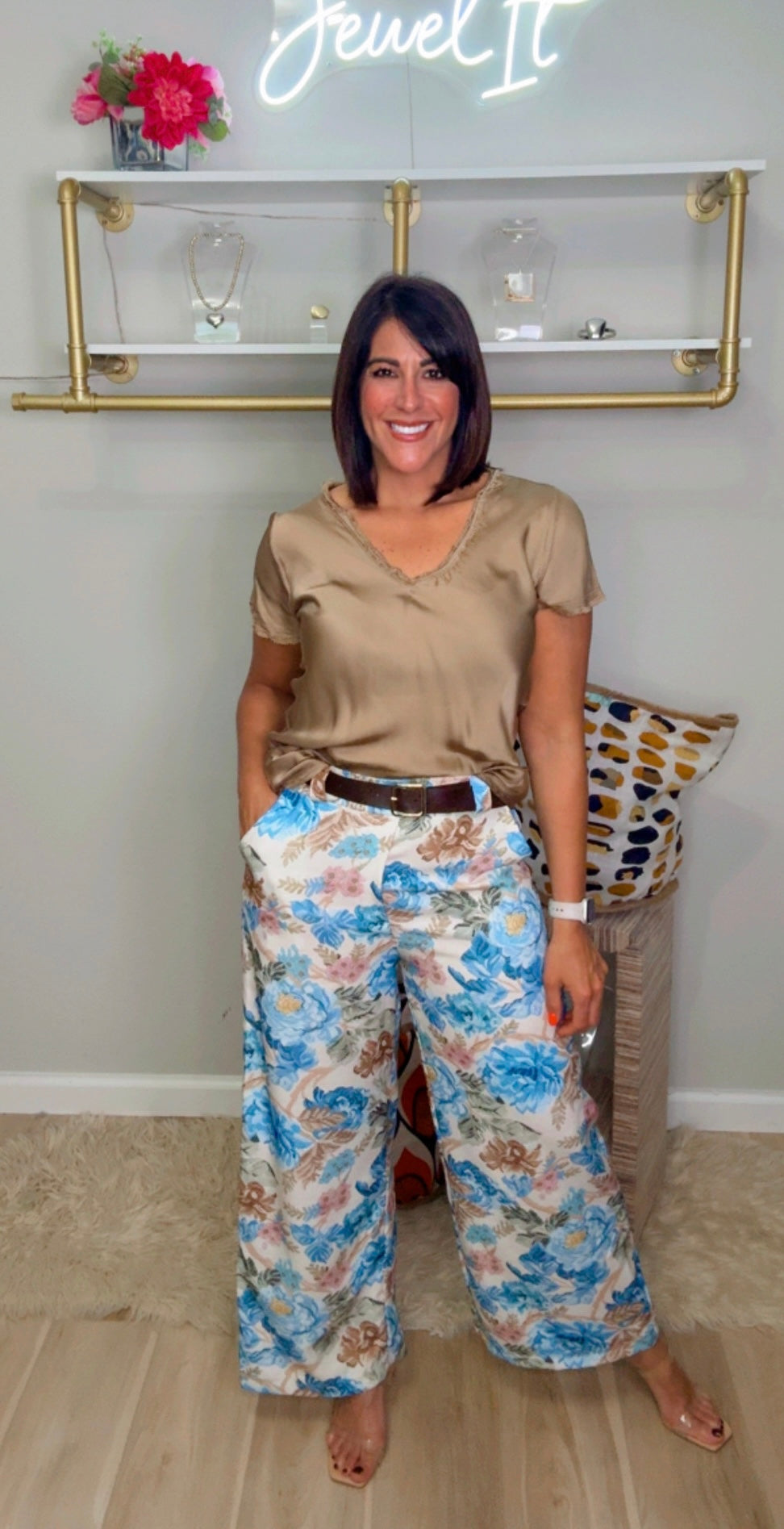 Italian Flower Stamped trouser
