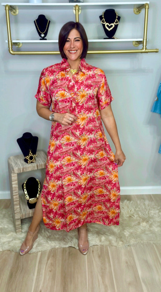 Silk Stamped Dress