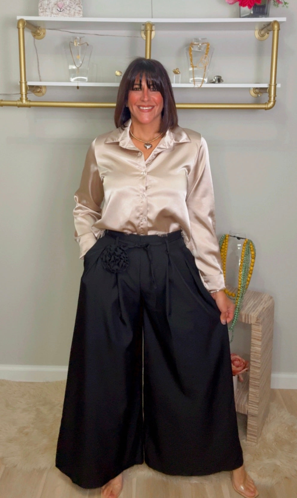 Italian Wide Leg Trouser