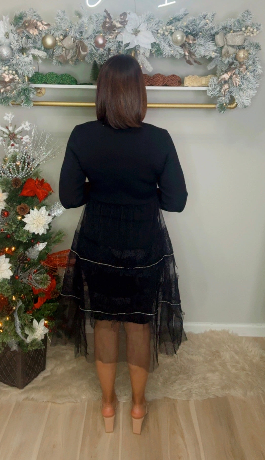 Italian Sweater/ Tull Skirt Dress