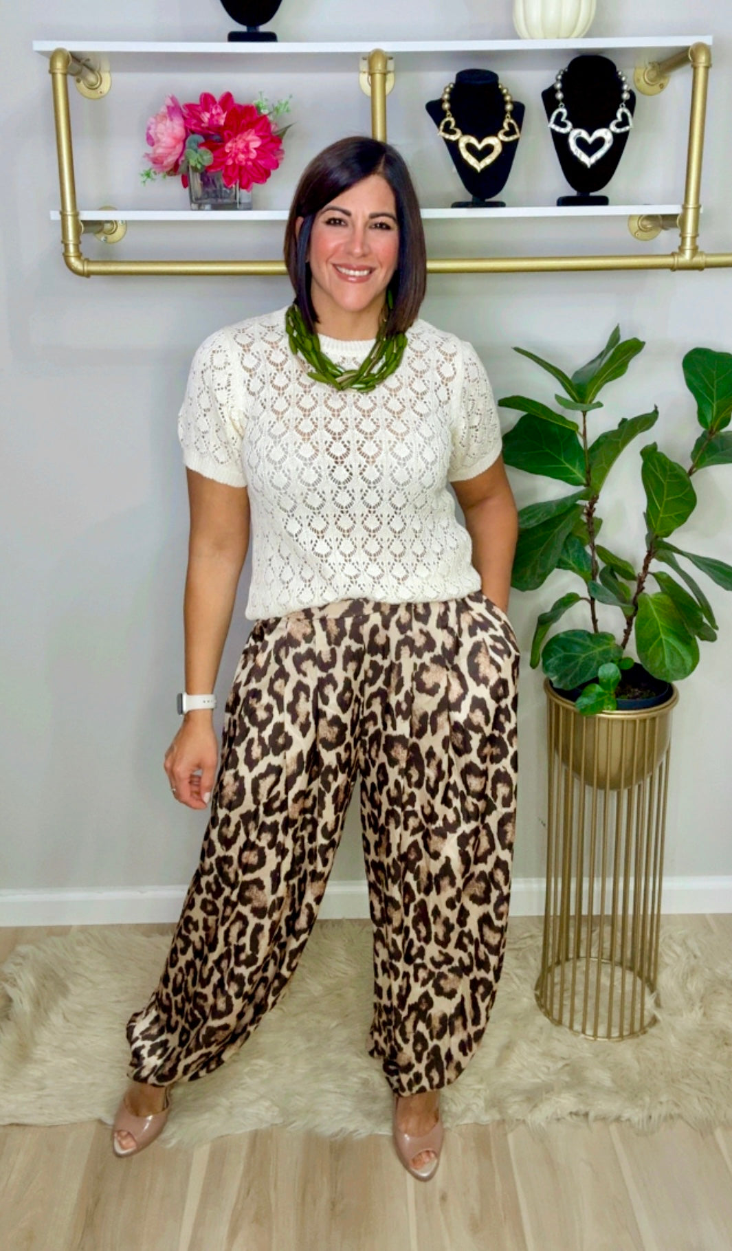 Italian Aladdin Cheetah Print Pants