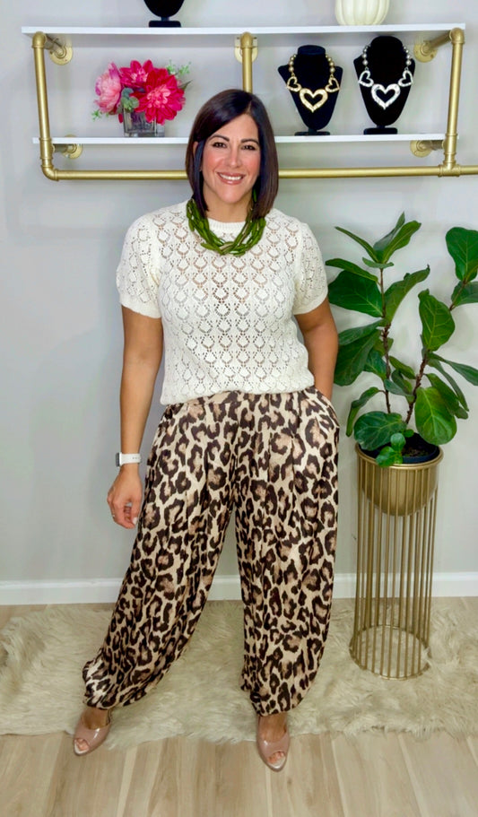 Italian Aladdin Cheetah Print Pants