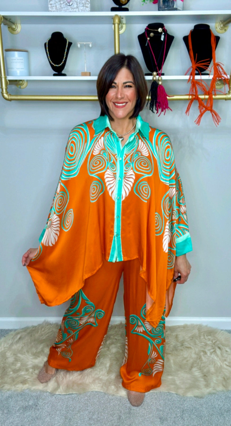 Italian Tunic Silk Pant Set