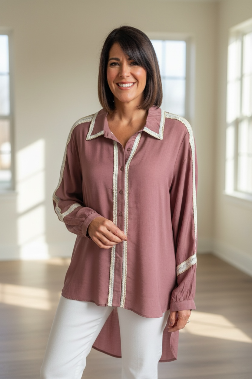 Italian Embroidered Detail Tunic