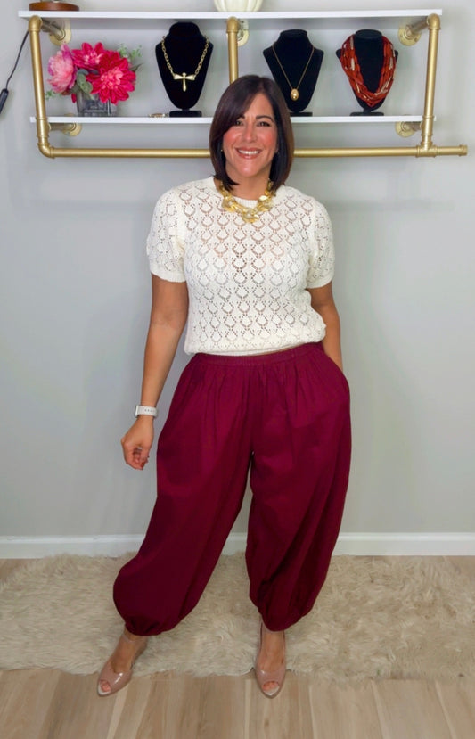 Italian Aladdin Linen Pants