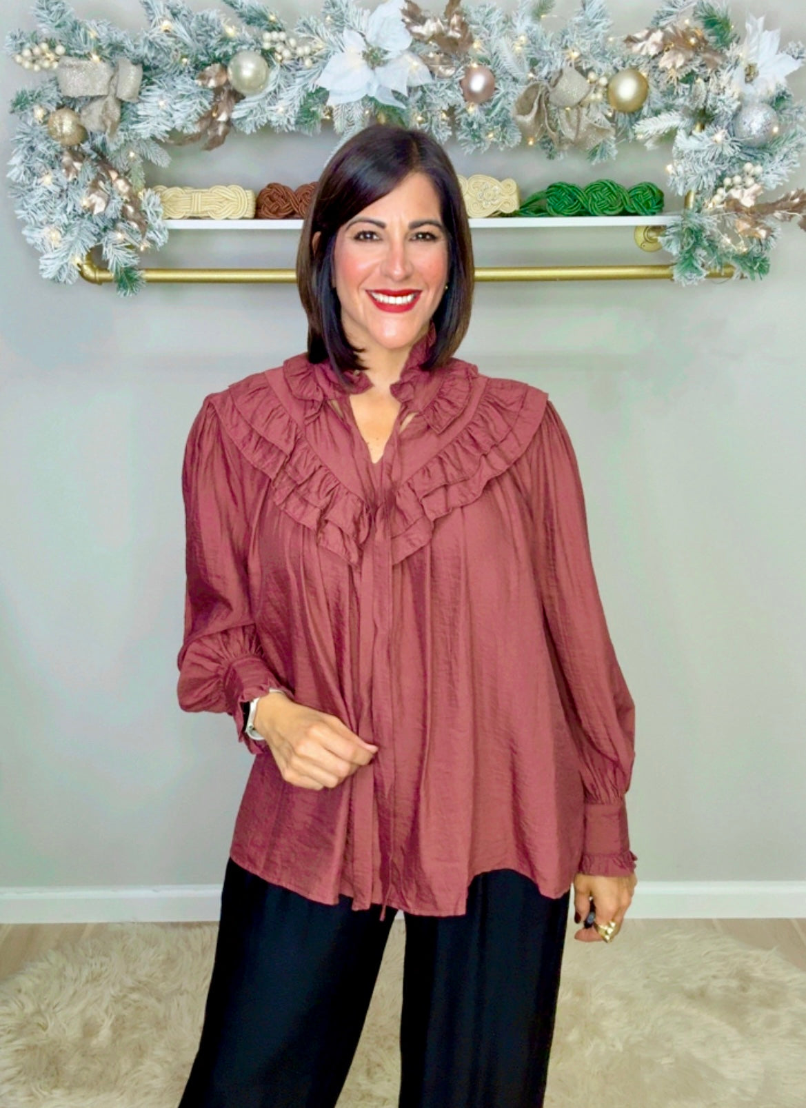 Italian Ruffle Blouse