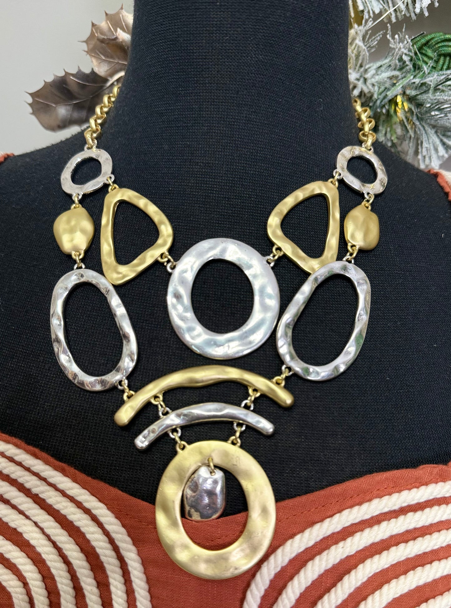 Zamack Two Tier Abstract Necklace Set