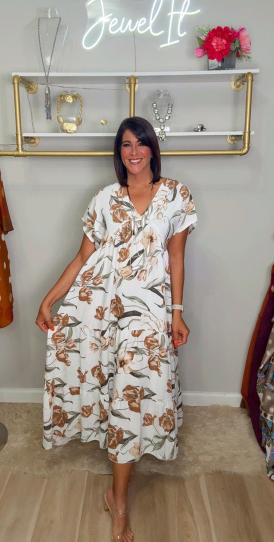 Italian Floral Stamped Maxi