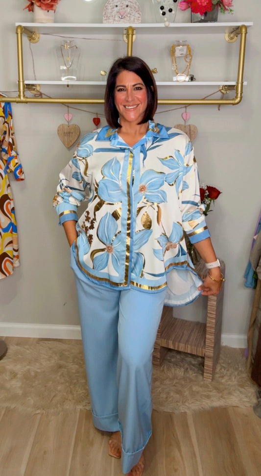 Italian Flower Stamped Tunic