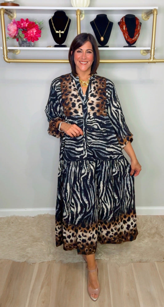 Italian Animal Print Maxi