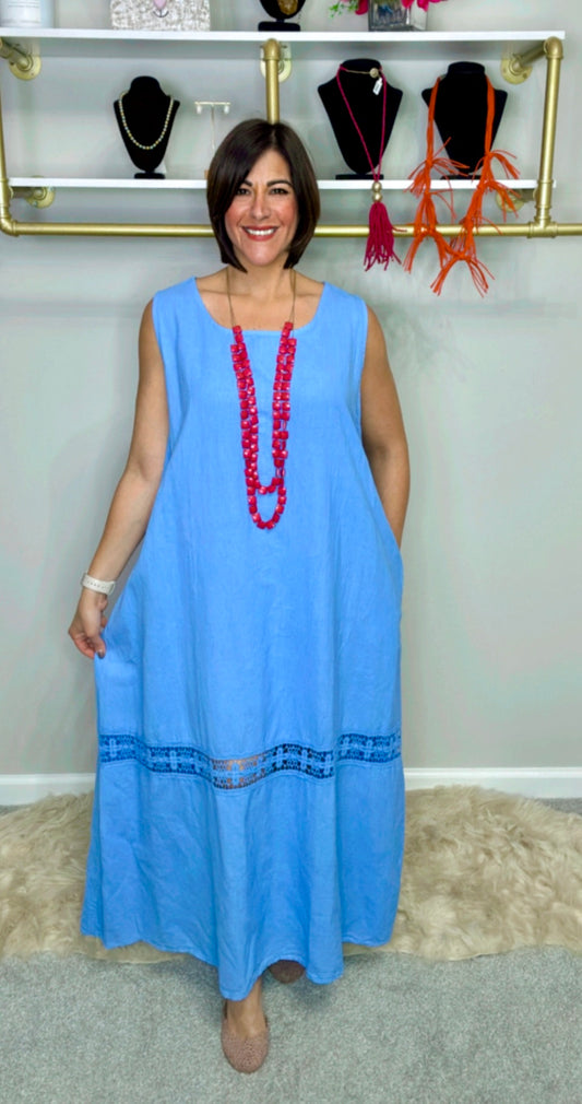 Italian Eyelet Hem Dress