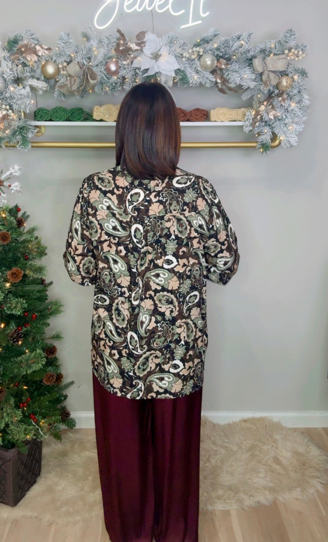 Italian Stamped High Low Blouse