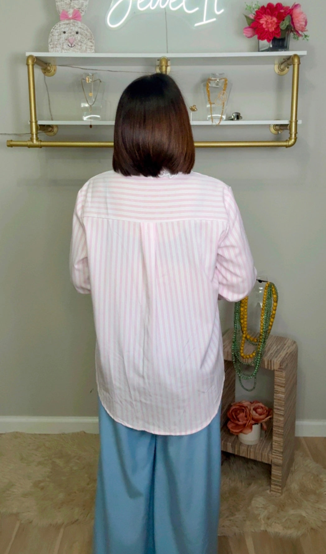 Italian Lace Neck Blouse