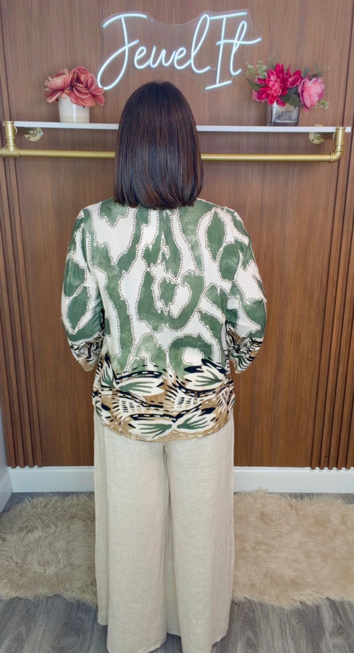Italian Stamped Flowy Blouse
