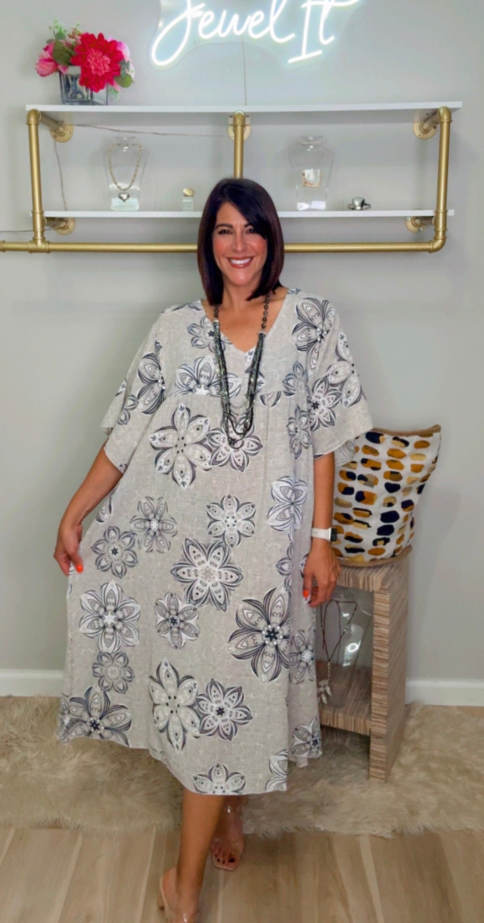 Italian Stamped Cotton Midi