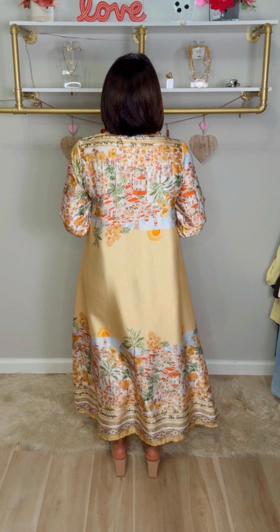 Italian Satén Stamped Dress