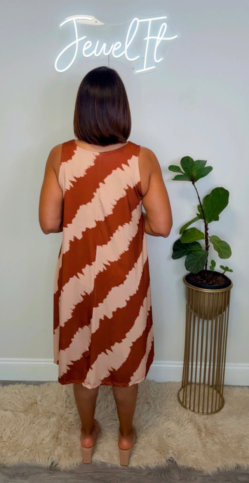 Italian Asymmetrical Stamped Dress