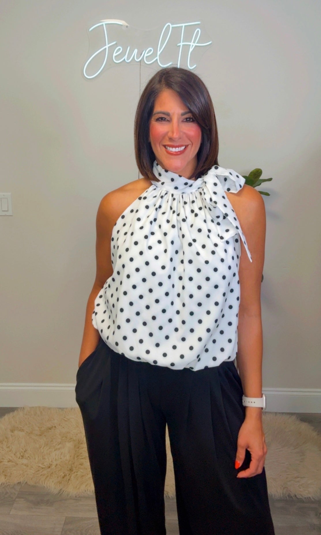 Italian Polka Dots Halter Blouse