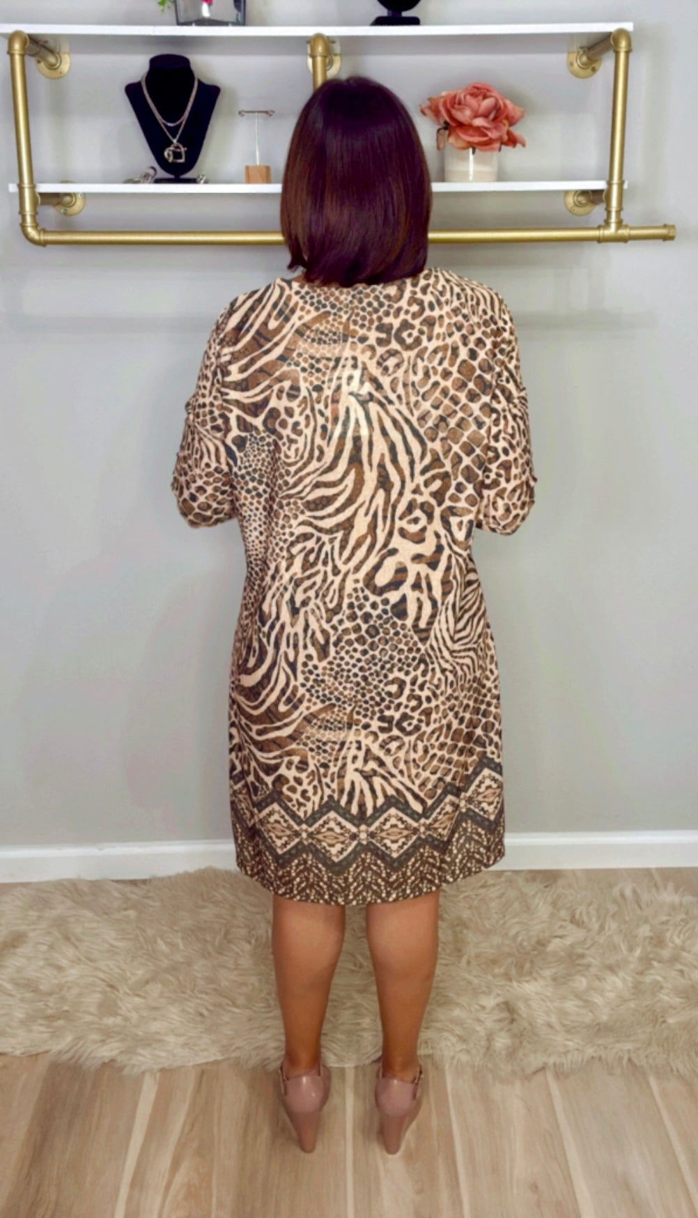 Italian Lurex Animal Print Dress