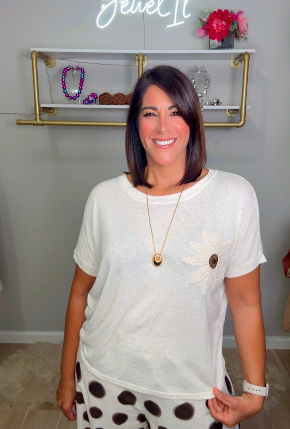 Italian Crochet Flower Blouse