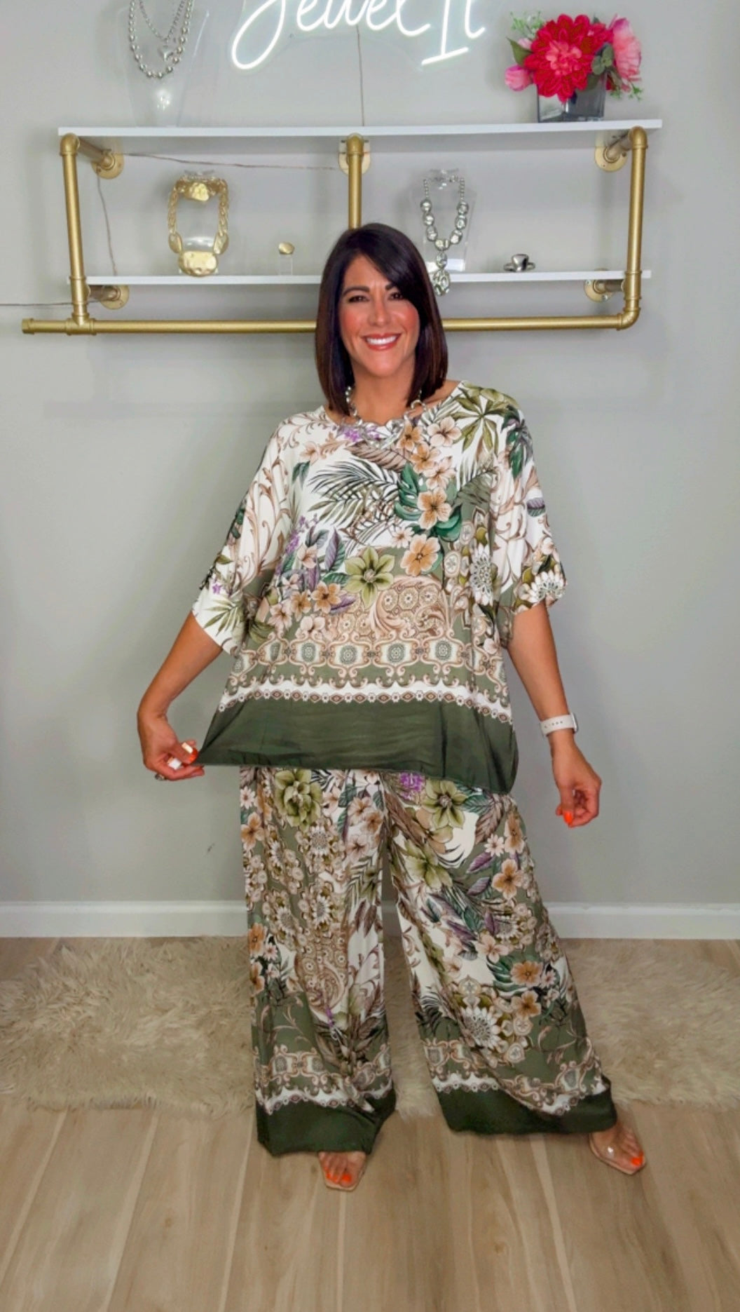 Italian Floral Pant Set