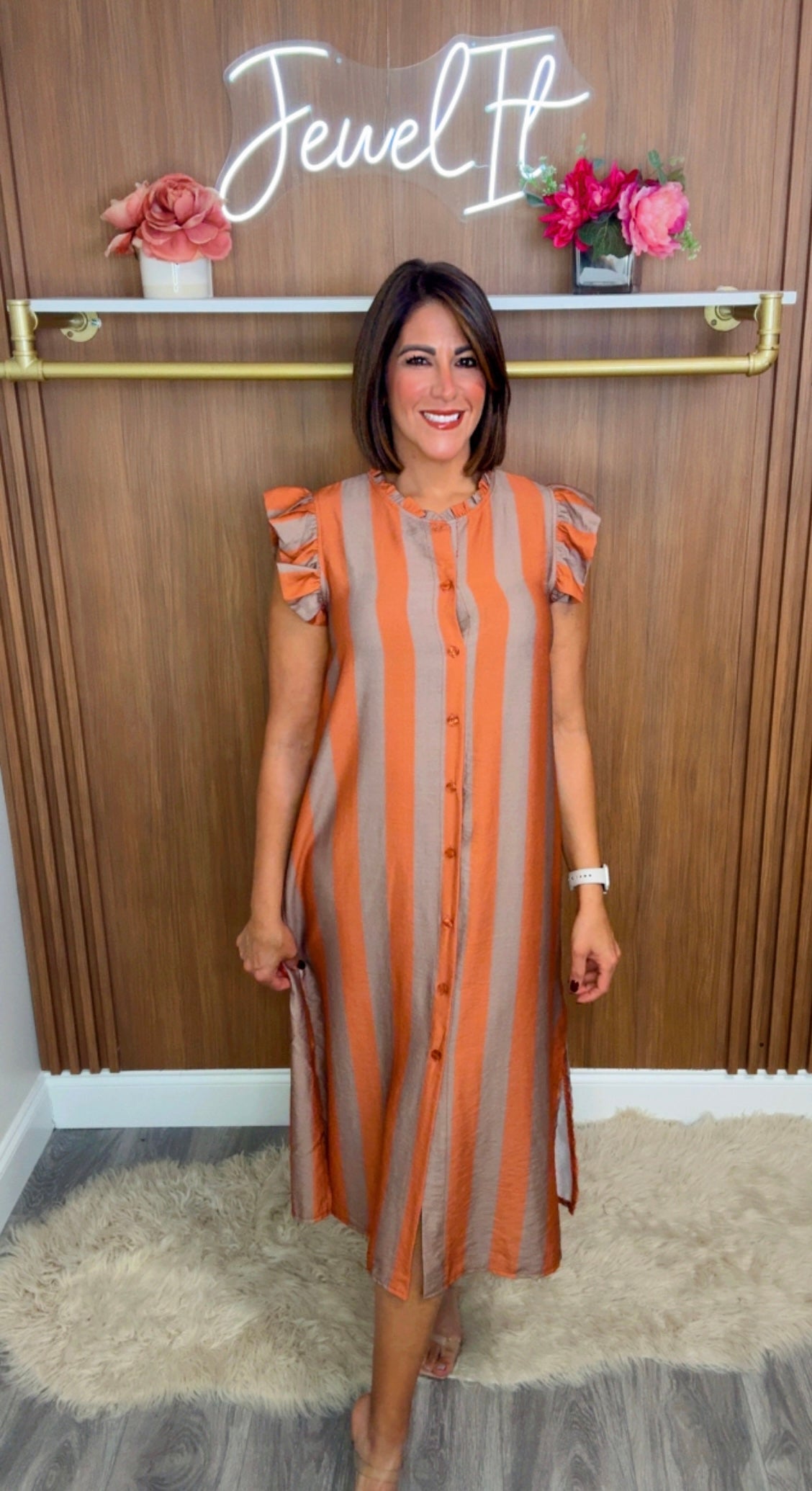 Italian Wide Stripes Midi