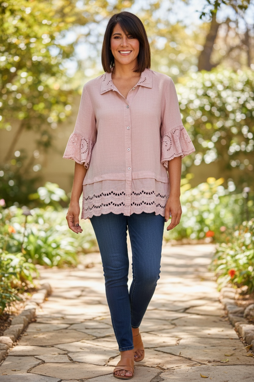 Italian Eyelet Blouse