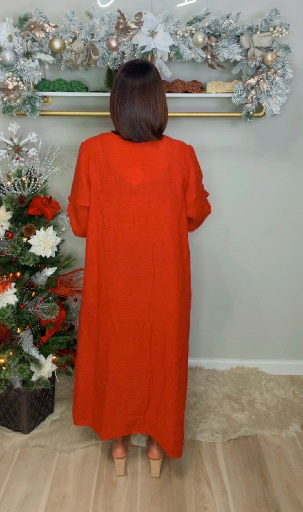 Italian Linen Stamped Dress