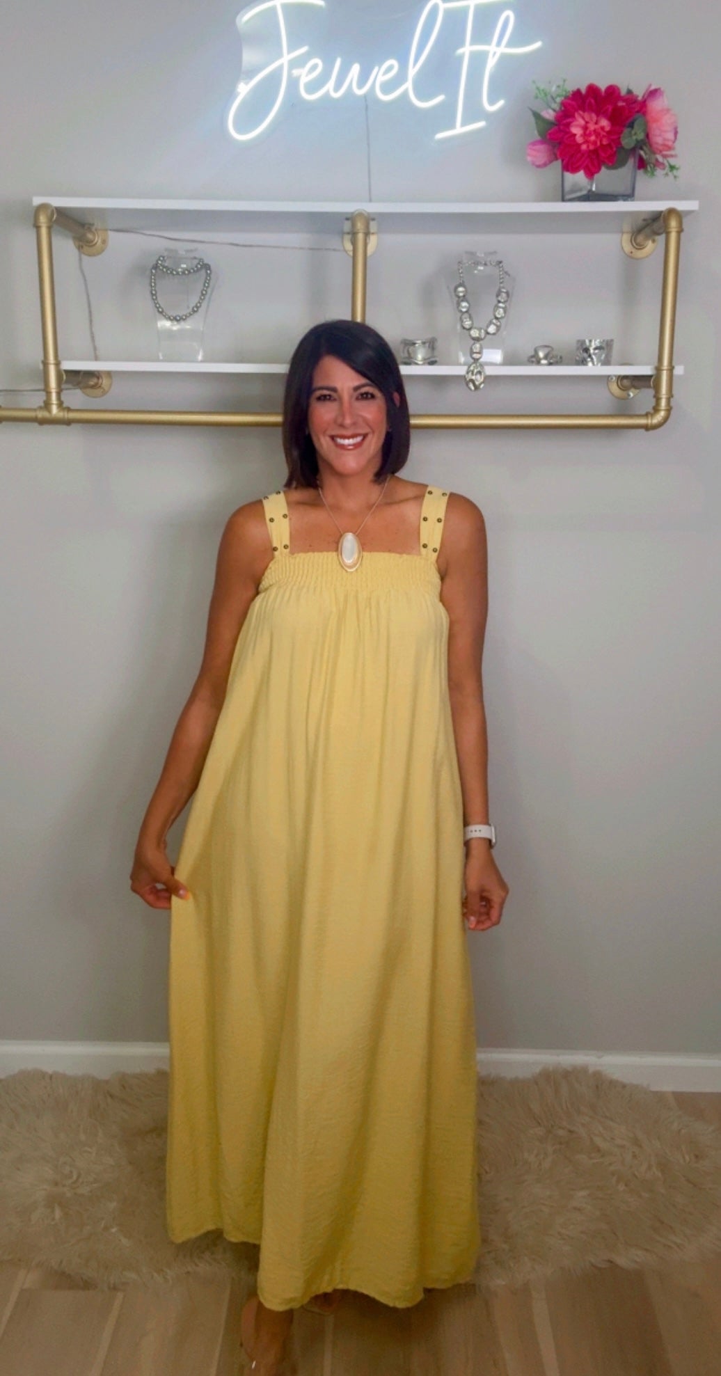 Italian Studs Sleeves Maxi