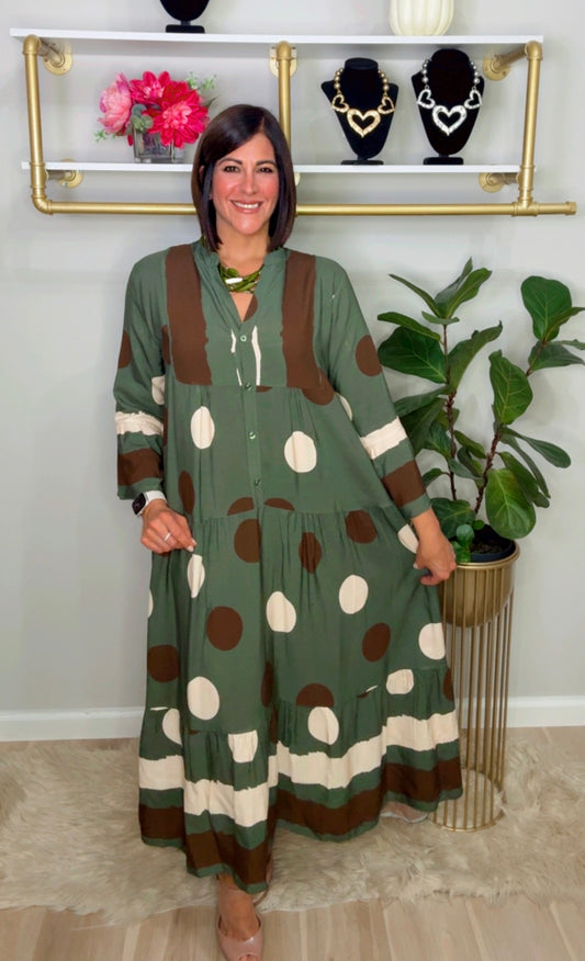 Italian Polka Dots Viscose Dress